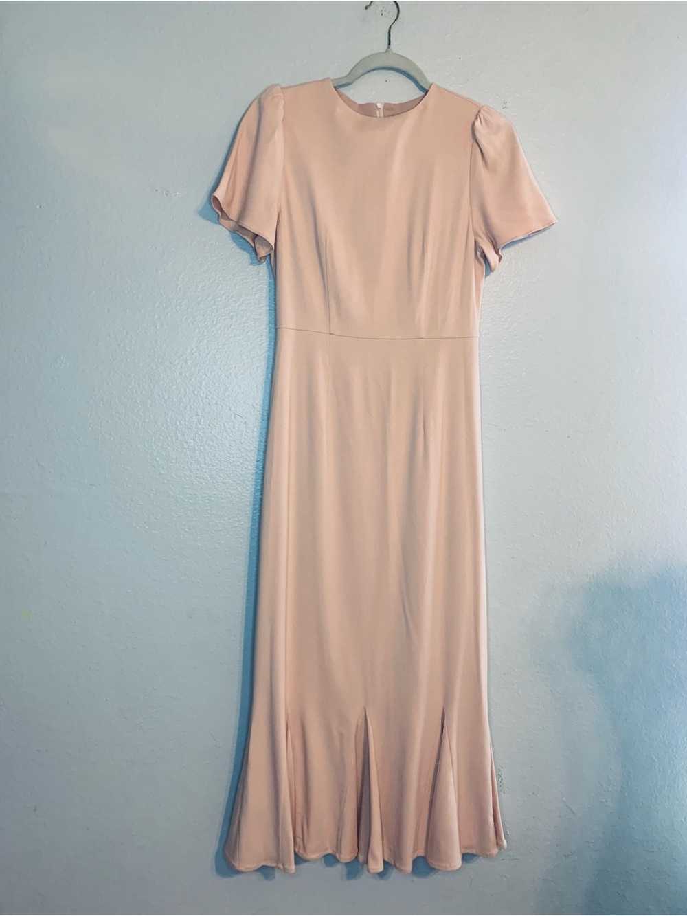 O.P.T. Women’s Blush Pink Flounce Retro & Modest Midi Dress. Size S